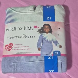 Wildfox Kids Blue and White Tie-Dye Hoodie Set
